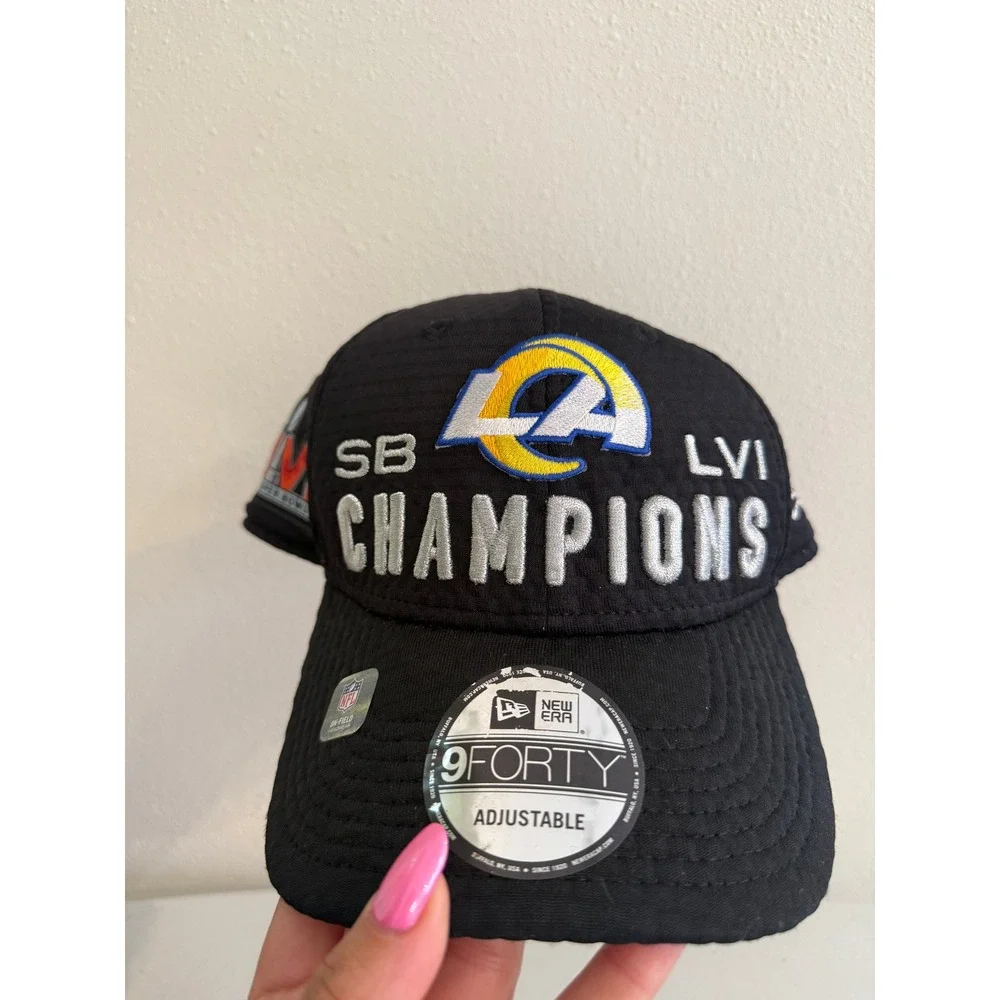 New Era Los Angeles Rams Super Bowl LVI Champions 9FORTY‎ Adjustable Hat Black